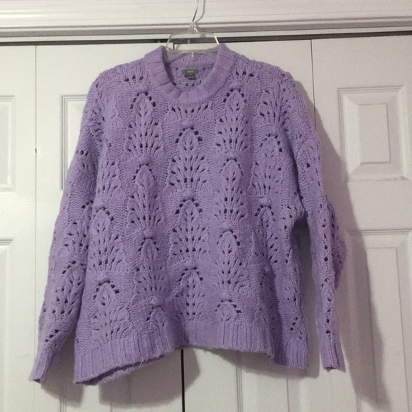 Purple pointelle sweater - Picture 1 of 6